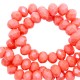 Top Glas Facett Perlen 3x2mm rondellen Coral red-pearl shine coating